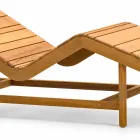 Varaschin Barcode cama de jardim contemporânea / para área interna de teca Viadurini