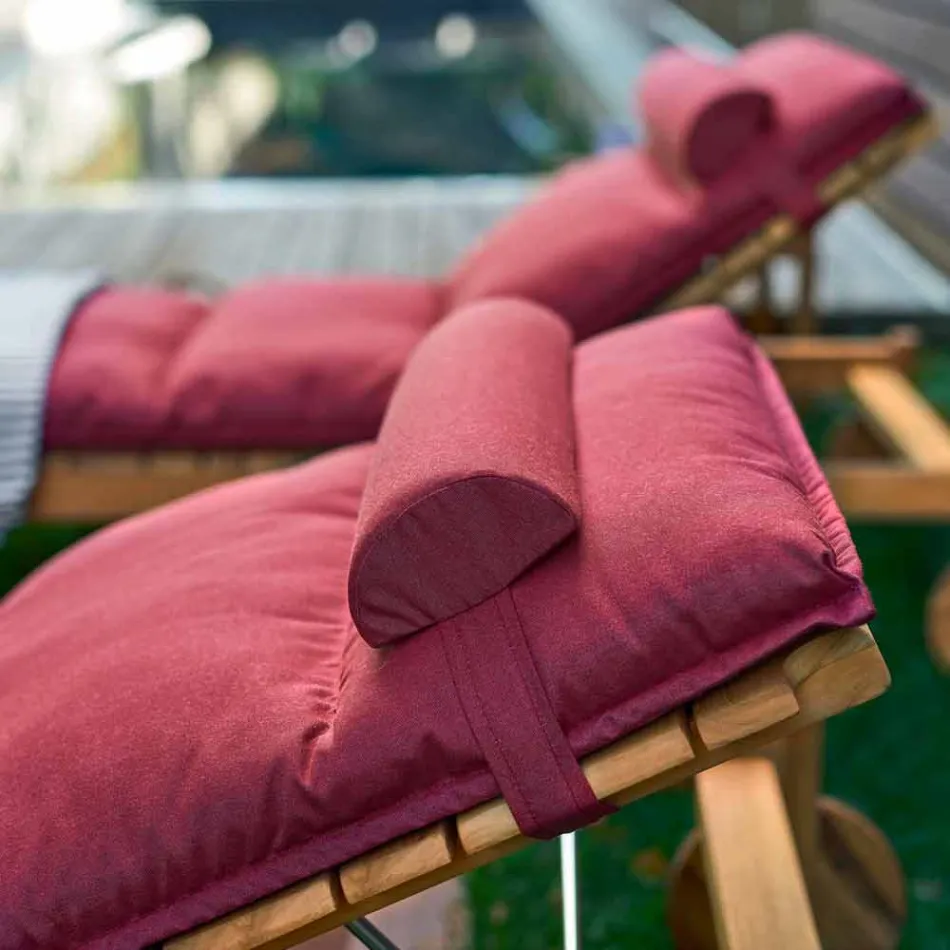 Varaschin Barcode cama de jardim contemporânea / para área interna de teca Viadurini