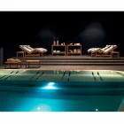 Varaschin Barcode cama de jardim contemporânea / para área interna de teca Viadurini