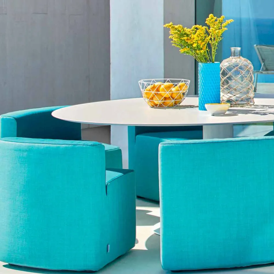 Varaschin Big In & Out mesa de jardim + 8 poltronas de design moderno Viadurini