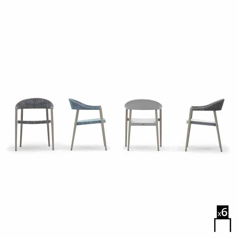 Varaschin Clever poltrona design contemporâneo jardim, 6 peças Viadurini