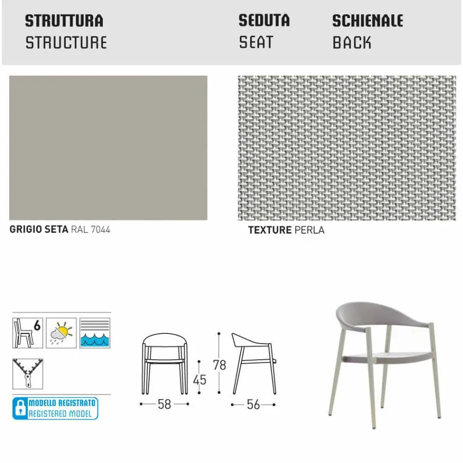 Varaschin Clever poltrona design contemporâneo jardim, 6 peças Viadurini