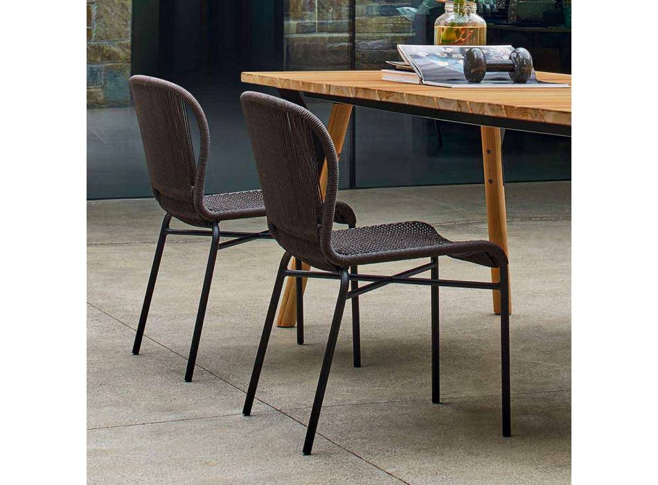 Varaschin Cricket cadeira de jantar ao ar livre com um design moderno, conjunto de 2 Viadurini