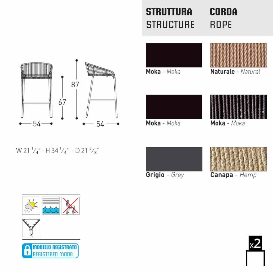 Varaschin Cricket banco de jardim moderno em alumínio, 2 peças Viadurini