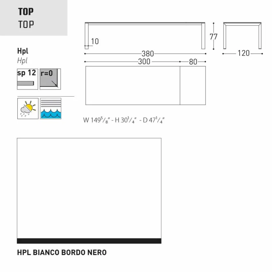 Varaschin Dolmen estendendo mesa de jardim, até 380 cm Viadurini