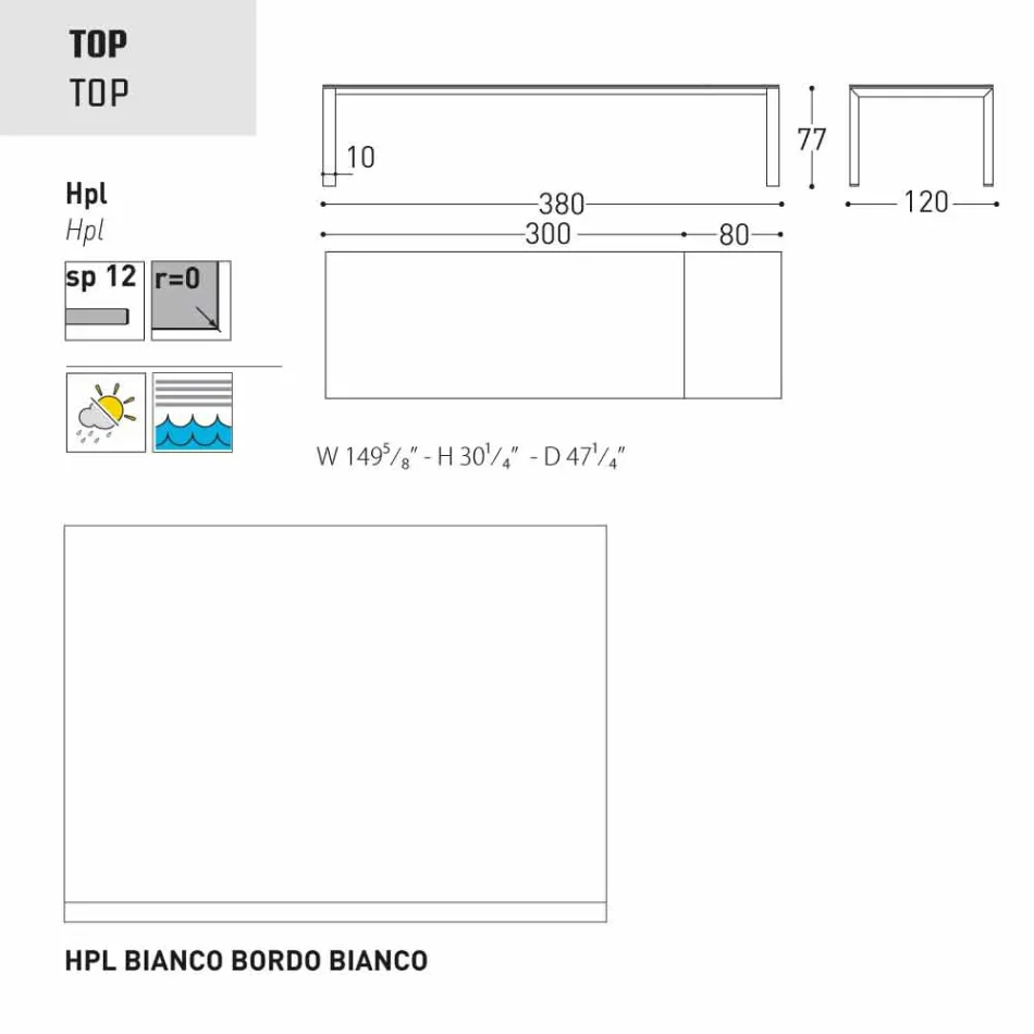 Varaschin Dolmen estendendo mesa de jardim, até 380 cm Viadurini