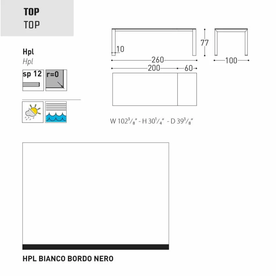 Varaschin Dolmen estendendo mesa de jardim, até 380 cm Viadurini