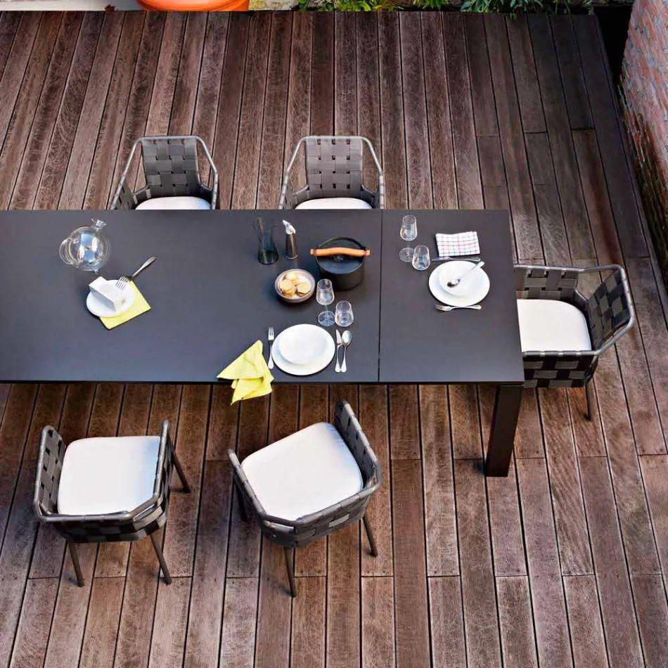 Varaschin Dolmen estendendo mesa de jardim, até 380 cm Viadurini