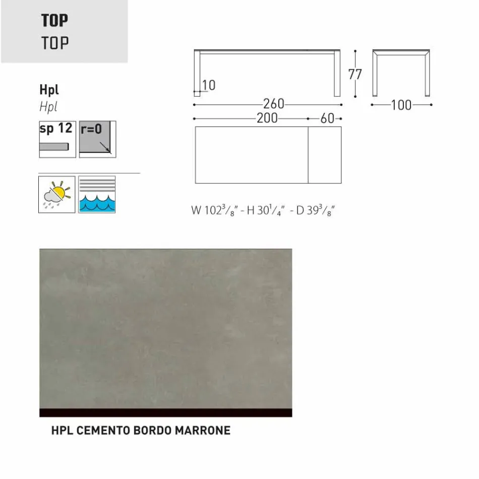 Varaschin Dolmen estendendo mesa de jardim, até 380 cm Viadurini