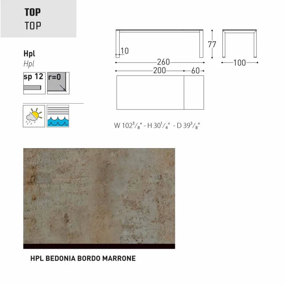 Varaschin Dolmen estendendo mesa de jardim, até 380 cm Viadurini