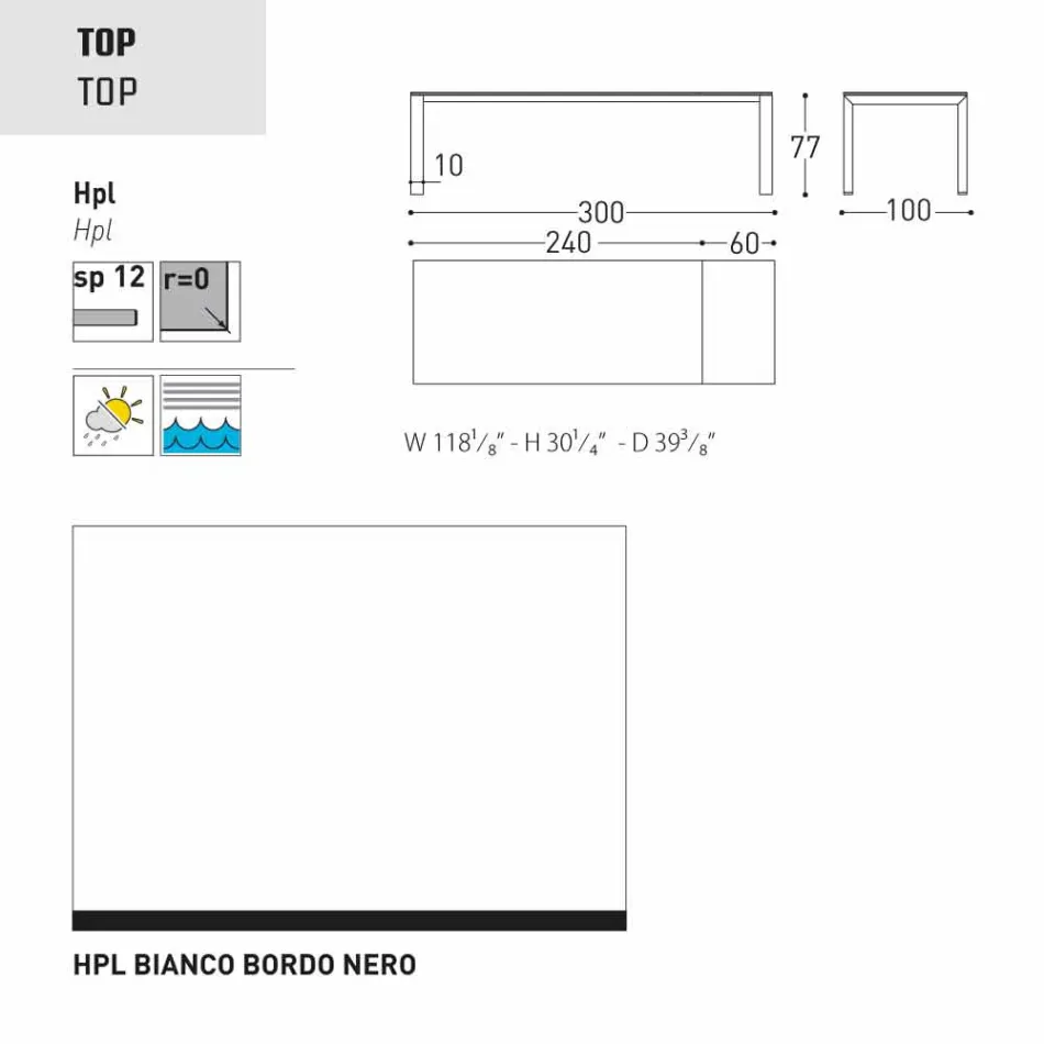 Varaschin Dolmen estendendo mesa de jardim, até 380 cm Viadurini