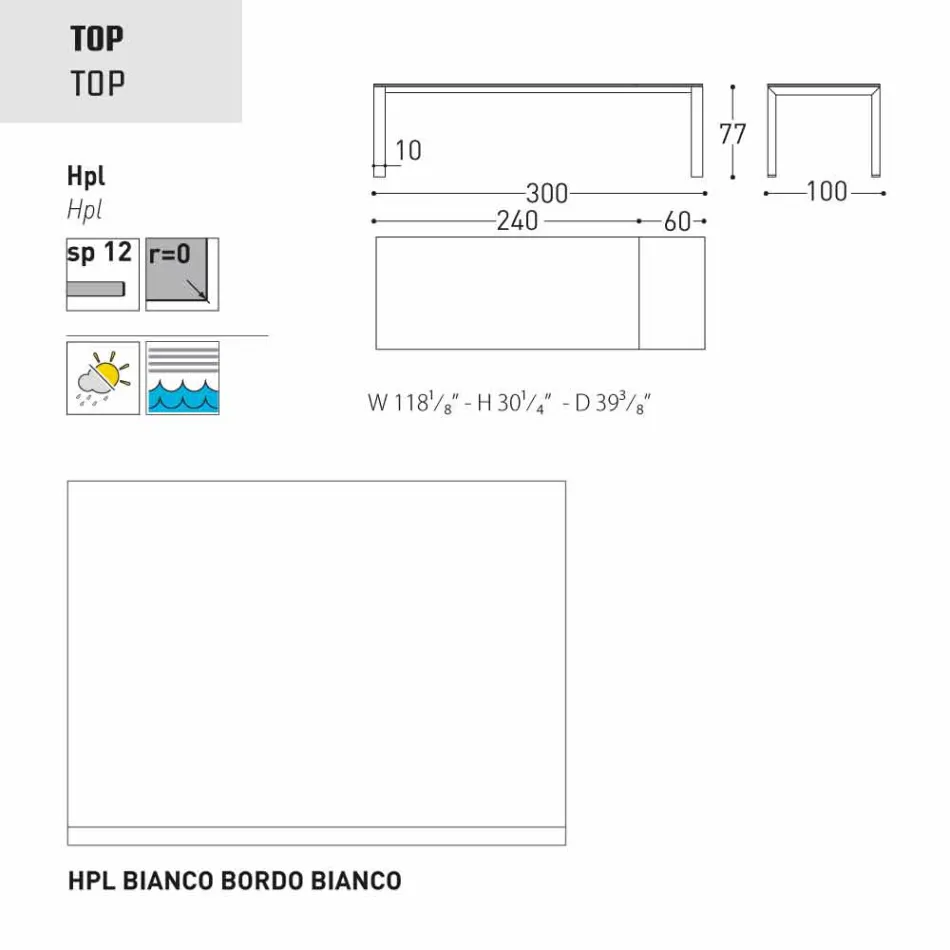 Varaschin Dolmen estendendo mesa de jardim, até 380 cm Viadurini