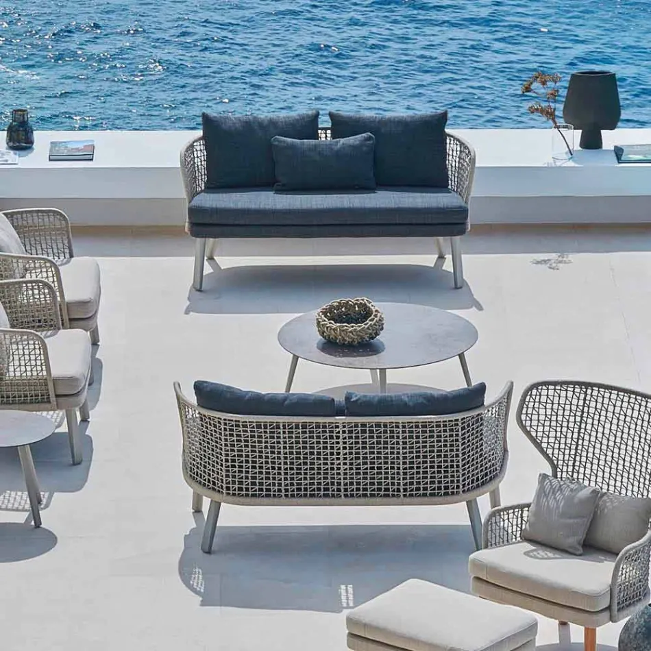 Varaschin Emma sofá de jardim moderno de dois lugares estofado Viadurini