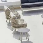 Poltrona de jardim Varaschin Emma estofada em tecido e metal Viadurini