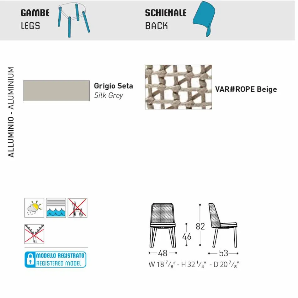 Varaschin Emma cadeira de jardim design em tecido e alumínio Viadurini