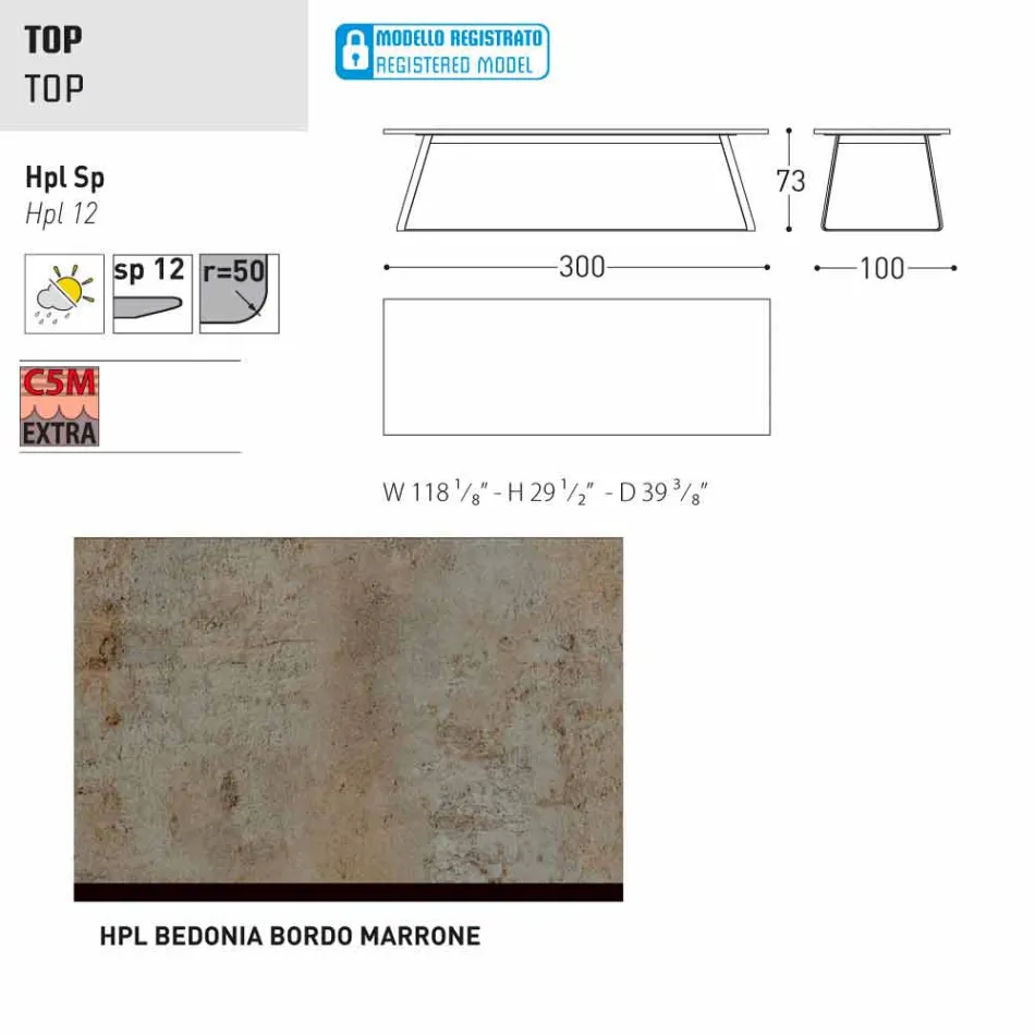Varaschin Kolonaki moderna mesa de jardim em diferentes tamanhos Viadurini
