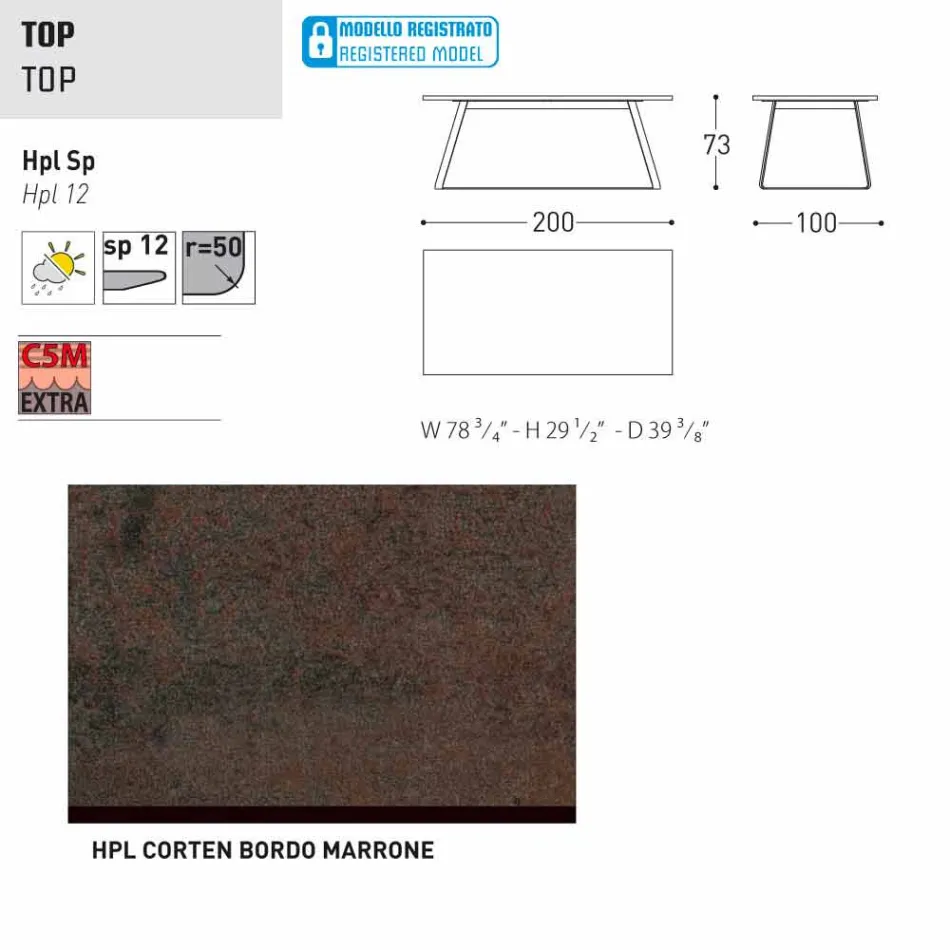 Varaschin Kolonaki moderna mesa de jardim em diferentes tamanhos Viadurini