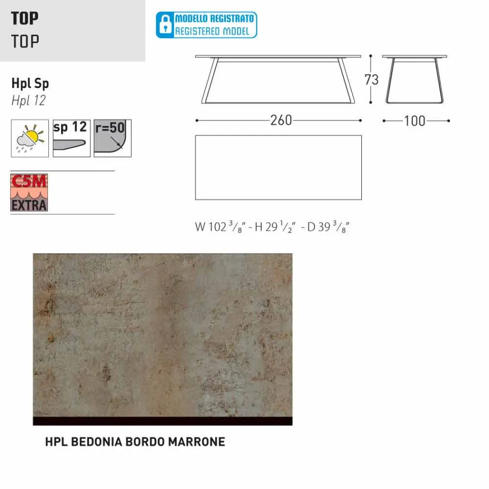 Varaschin Kolonaki moderna mesa de jardim em diferentes tamanhos Viadurini