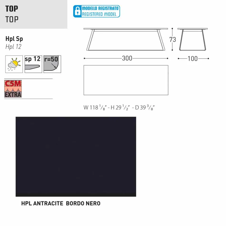 Varaschin Kolonaki moderna mesa de jardim em diferentes tamanhos Viadurini