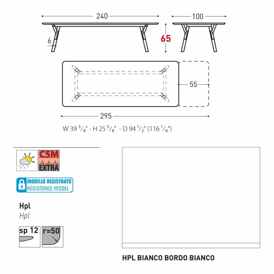 Varaschin Link estendendo mesa de jardim com pernas de teca, H65 cm Viadurini