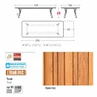 Varaschin Link estendendo mesa de jardim com pernas de teca, H65 cm Viadurini