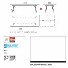 Varaschin Link estendendo mesa de jardim com pernas de teca, H65 cm Viadurini