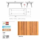 Varaschin Link mesa de jardim extensível com pés de teca, H75 cm Viadurini