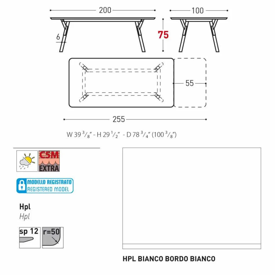 Varaschin Link mesa de jardim extensível com pés de teca, H75 cm Viadurini