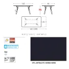 Varaschin Link mesa de jardim extensível de design moderno, A 73,2 cm Viadurini