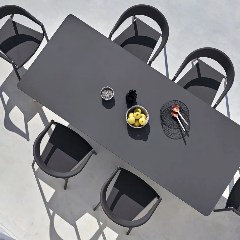 Varaschin Link mesa de jardim extensível de design moderno, A 73,2 cm Viadurini