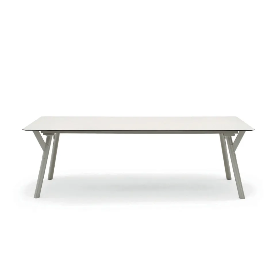 Varaschin Link mesa de jardim extensível de design moderno, A 73,2 cm Viadurini
