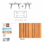 Varaschin Link mesa de jardim com pés em madeira de teca, H 65 cm Viadurini