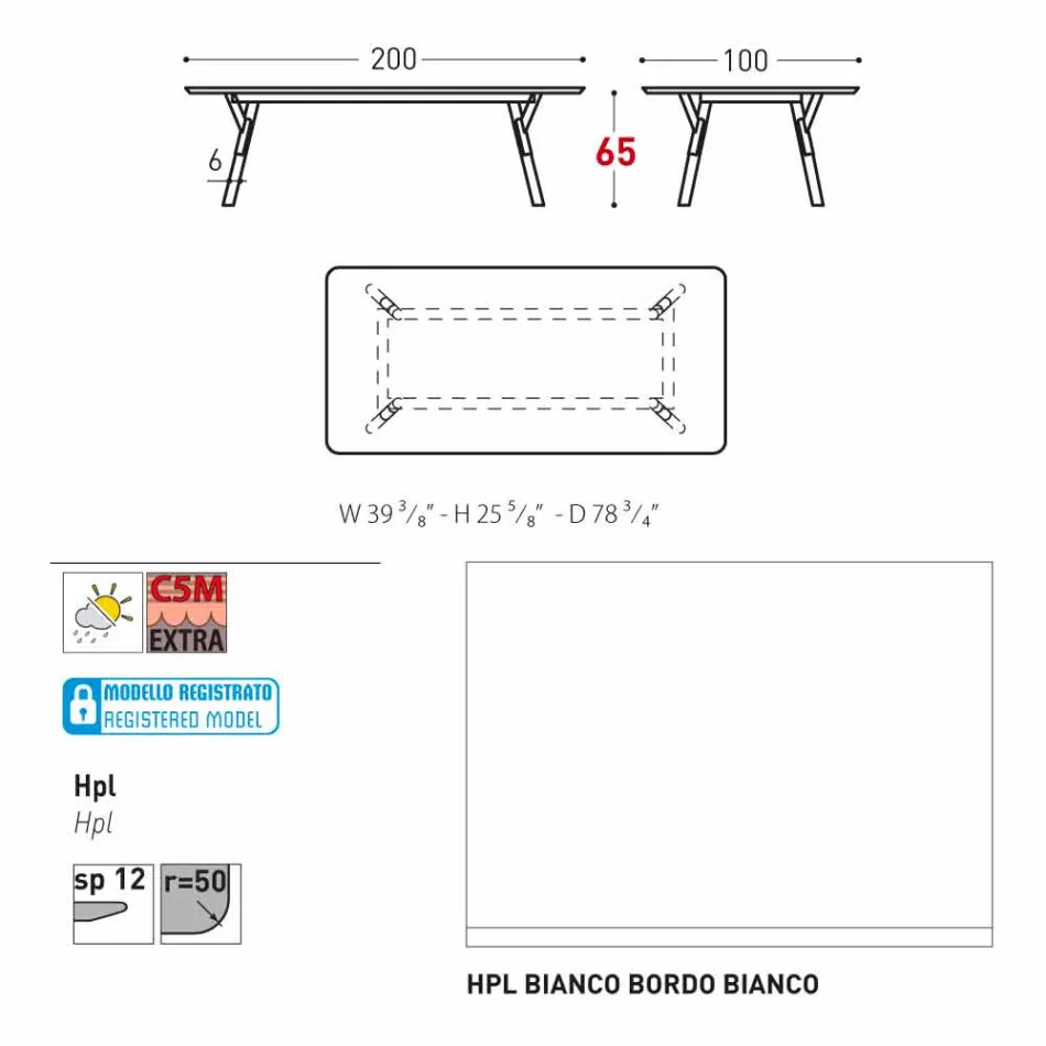 Varaschin Link mesa de jardim com pés em madeira de teca, H 65 cm Viadurini