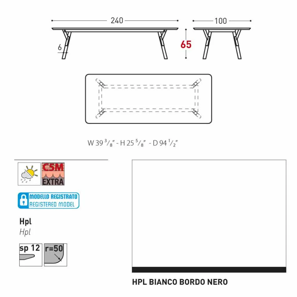 Varaschin Link mesa de jardim com pés em madeira de teca, H 65 cm Viadurini