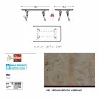 Varaschin Link mesa de jardim com pés em madeira de teca, H 75 cm Viadurini