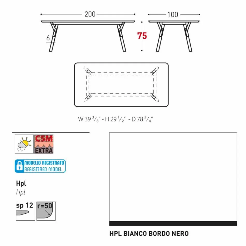 Varaschin Link mesa de jardim com pés em madeira de teca, H 75 cm Viadurini