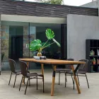 Varaschin Link mesa de jantar de madeira de teca para jardim H 75 cm Viadurini