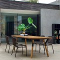 Mesa de jantar de jardim de madeira de teca H75 cm, design moderno Link by Varaschin
