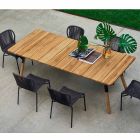 Varaschin Link mesa de jantar de madeira de teca para jardim H 75 cm Viadurini