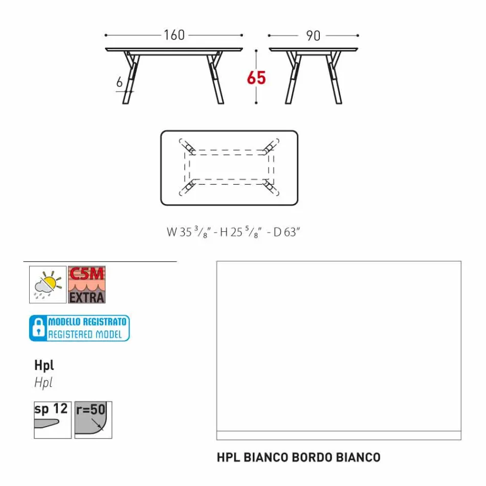 Varaschin Link mesa de jantar ao ar livre ou interior H 65 cm Viadurini
