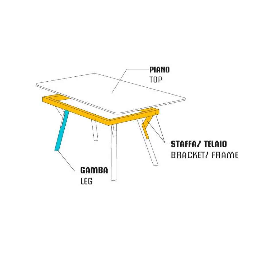 Varaschin Link mesa de jantar ao ar livre ou interior H 65 cm Viadurini