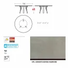 Varaschin Link mesa redonda ao ar livre com pés de teca, H 65cm Viadurini