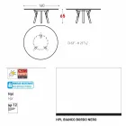 Varaschin Link mesa redonda ao ar livre com pés de teca, H 65cm Viadurini