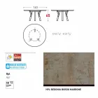 Varaschin Link mesa redonda ao ar livre com pés de teca, H 65cm Viadurini