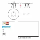 Varaschin Link mesa de jardim redonda com pés de teca, H 75cm Viadurini