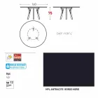 Varaschin Link mesa de jardim redonda com pés de teca, H 75cm Viadurini