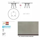 Varaschin Link mesa de jardim redonda com pés de teca, H 75cm Viadurini