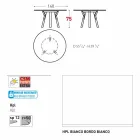 Varaschin Link mesa de jardim redonda com pés de teca, H 75cm Viadurini