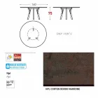 Varaschin Link mesa de jardim redonda com pés de teca, H 75cm Viadurini