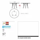 Varaschin Link mesa de jardim redonda com pés de teca, H 75cm Viadurini